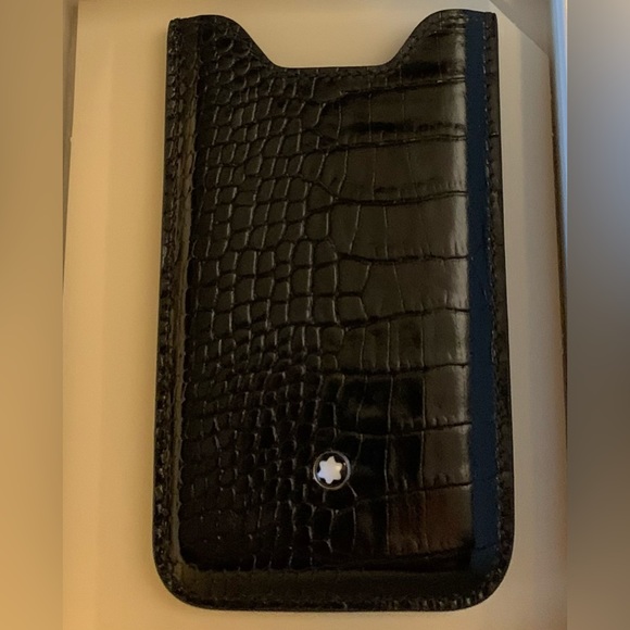 Montblanc iPhone 4/4S hold Meisterstuck Selection Leather NEW with original Box - Picture 1 of 11